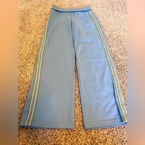 Greendog Girls Blue With Silver/Green Stripe Pants Size M 10-12 54-56” 63-74 Lbs - Picture 1 of 8